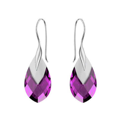 Sudraba auskari "Baroka II (Amethyst Light Chrome)" ar Swarovski™ kristāliem